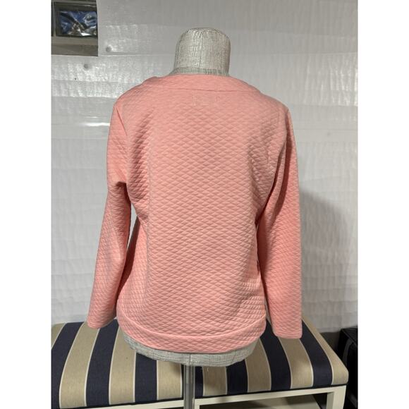 Croft & Barrow Pink Quilted Sweatshirt - Size L Cute & Soft - Picture 2 of 7